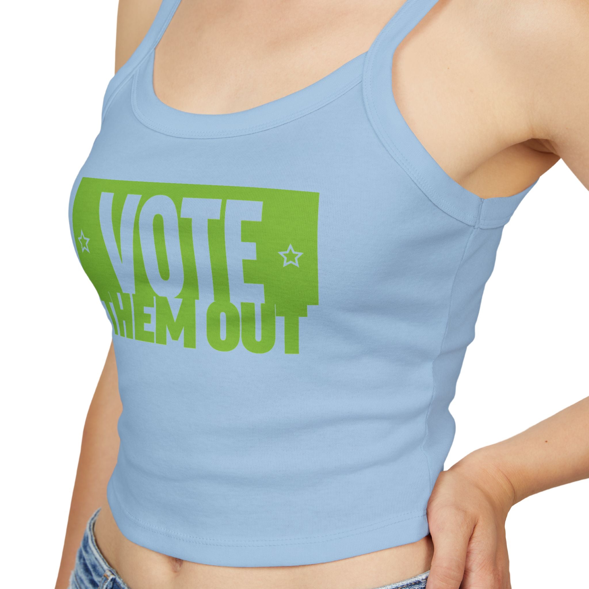 Vote Them Out Crop Spaghetti Strap Tank Top Tee