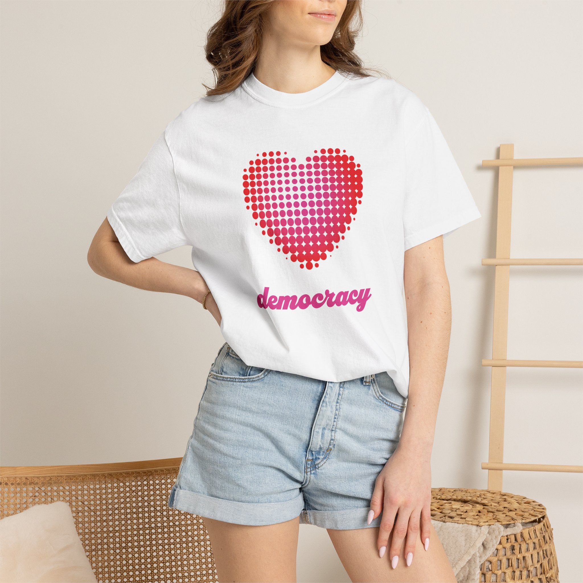 Love Democracy Heart T-Shirt