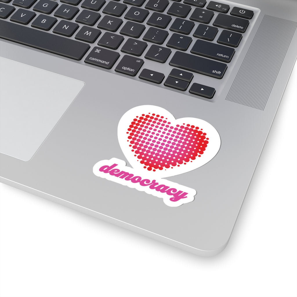 Love Democracy Heart Sticker