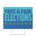 Free & Fair Elections Yard Sign — Political Campaign Plastic Lawn Sign