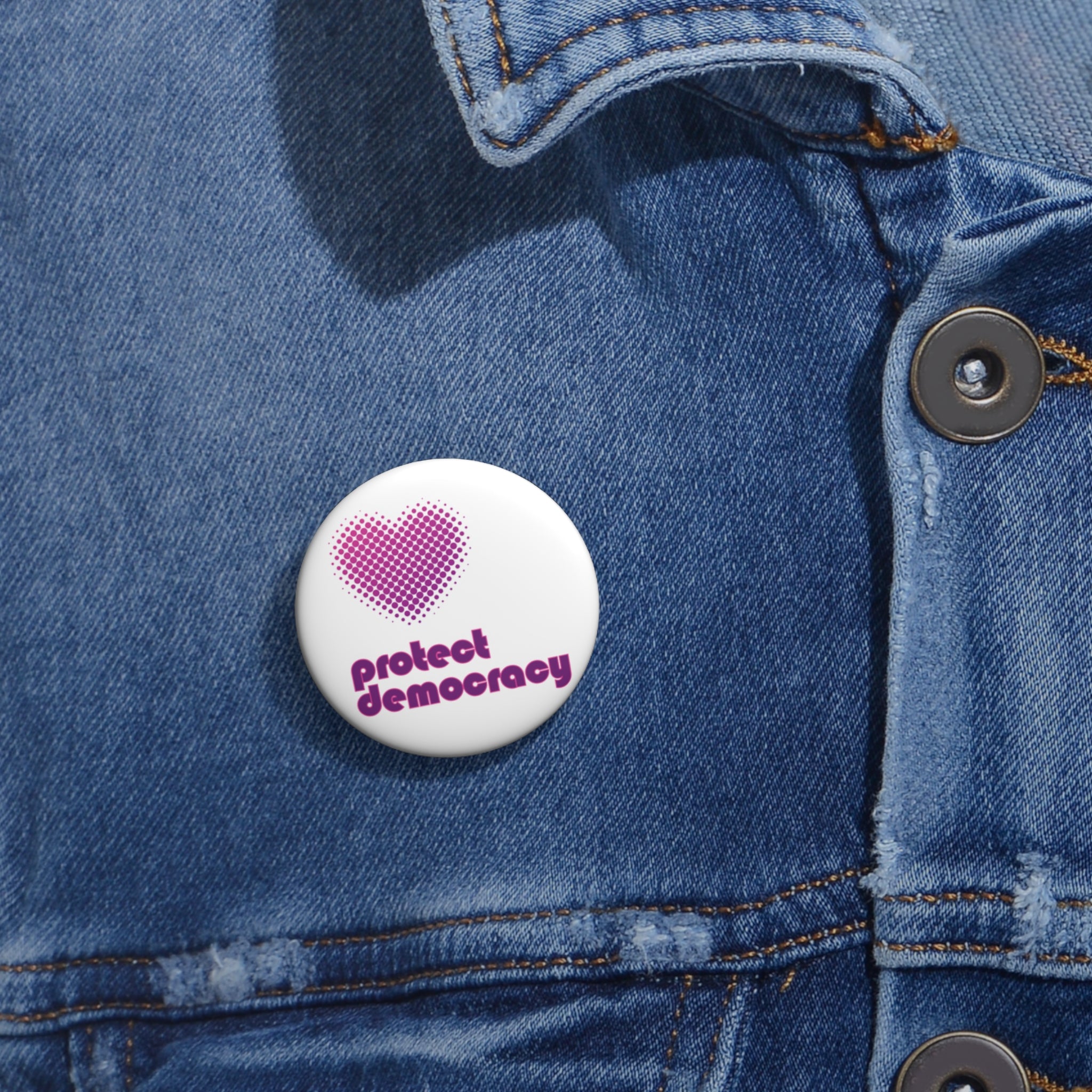 Protect Democracy Pin Button
