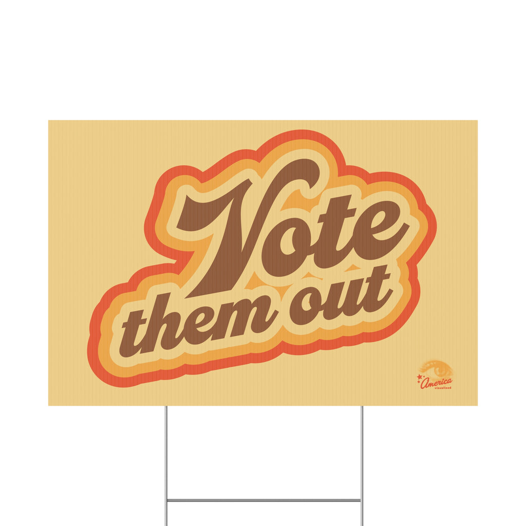 "Vote Them Out" Plastic Yard Sign — Retro Political Campaign Lawn Sign