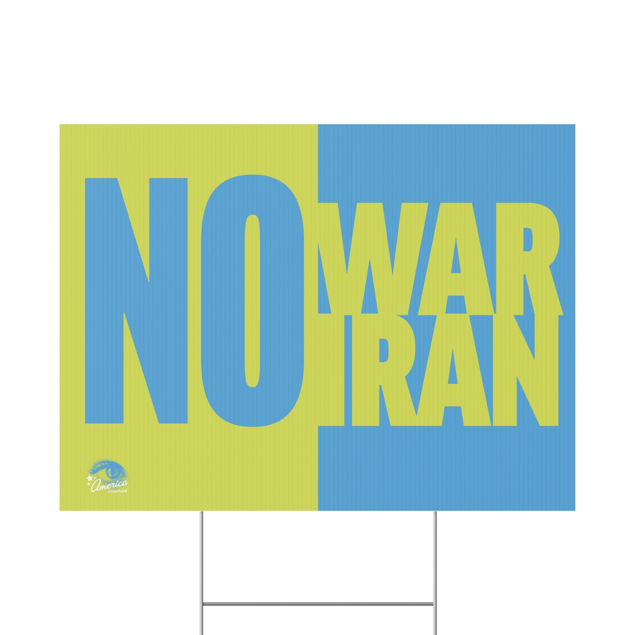 "No War Iran" Plastic Yard Sign