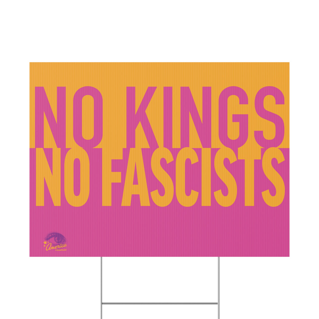 "No Kings No Fascists" Political Protest Yard Sign Bold Protest Outdoor Lawn Sign