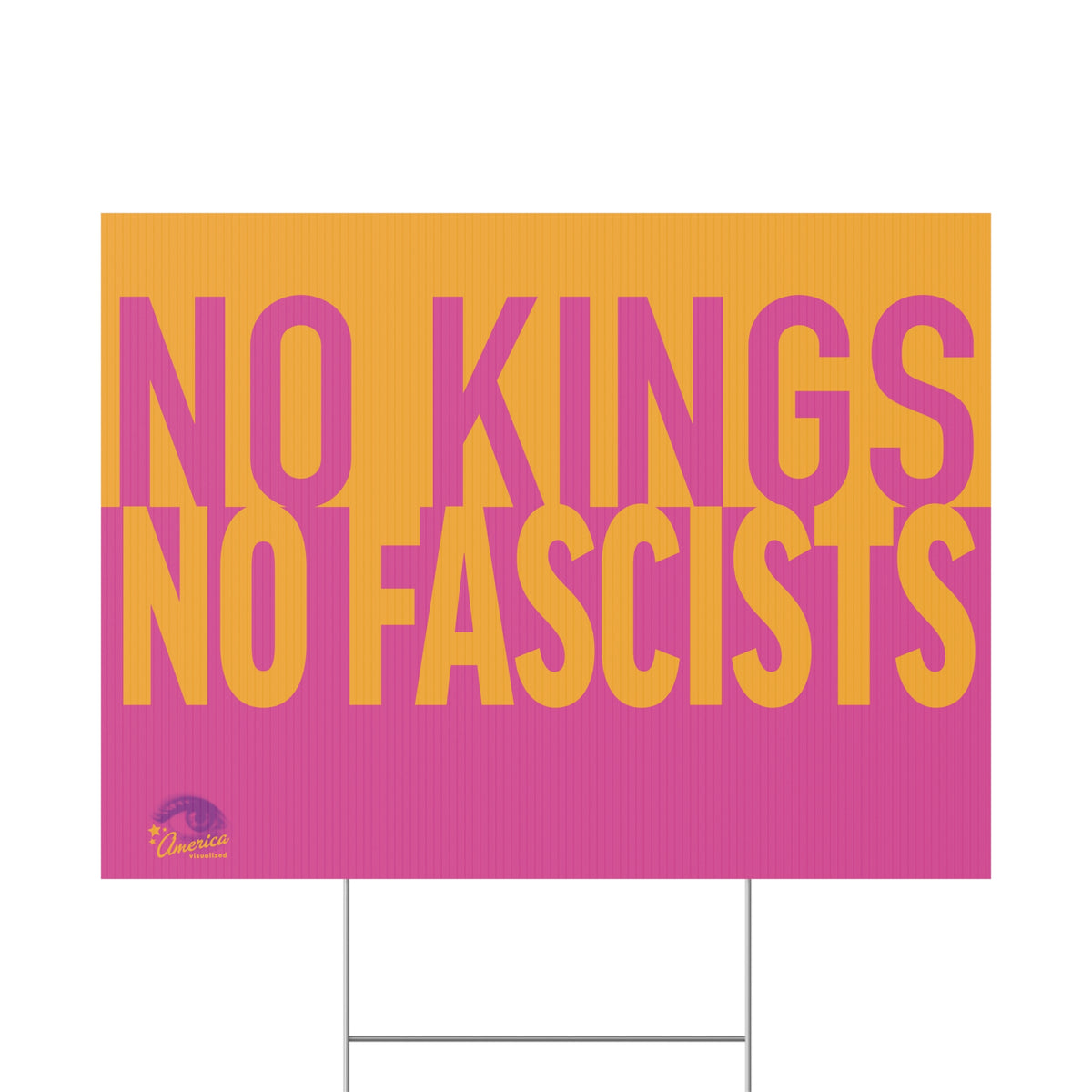"No Kings No Fascists" Political Protest Yard Sign Bold Protest Outdoor Lawn Sign