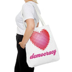 Love Democracy Heart Tote Bag