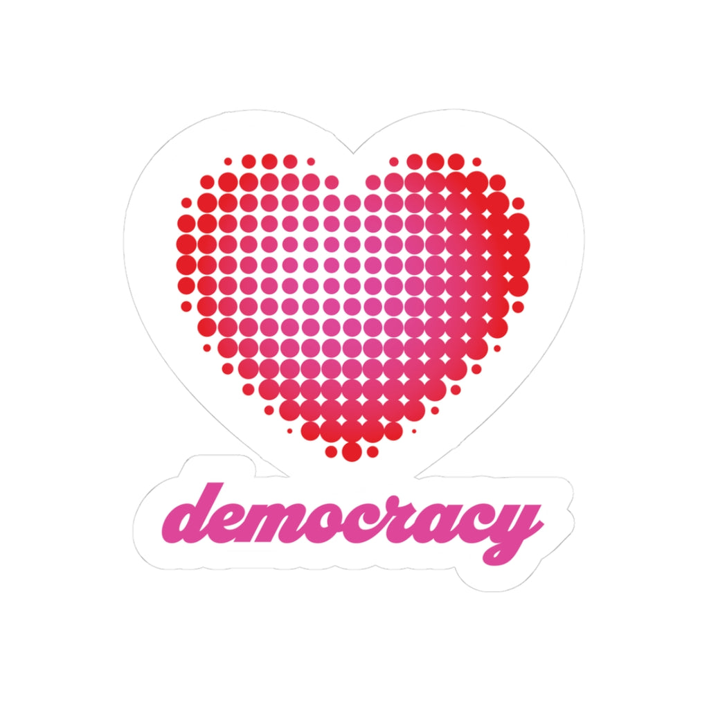 Love Democracy Heart Sticker