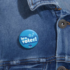 "Be a Voter!" Blue Political Pin Button — Voter Awareness Campaign Badge