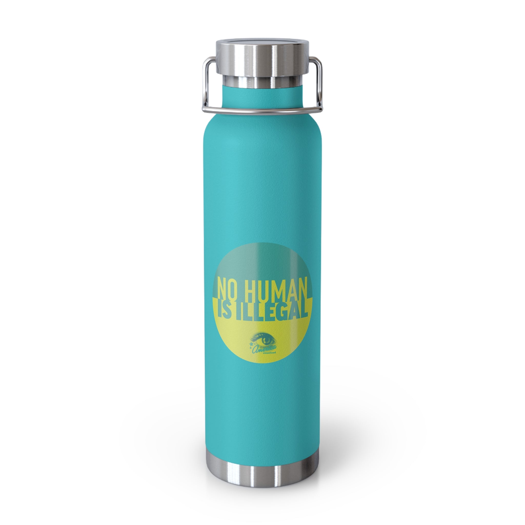 "No Human Is Illegal" Activist Design 22oz Insulated Water Bottle