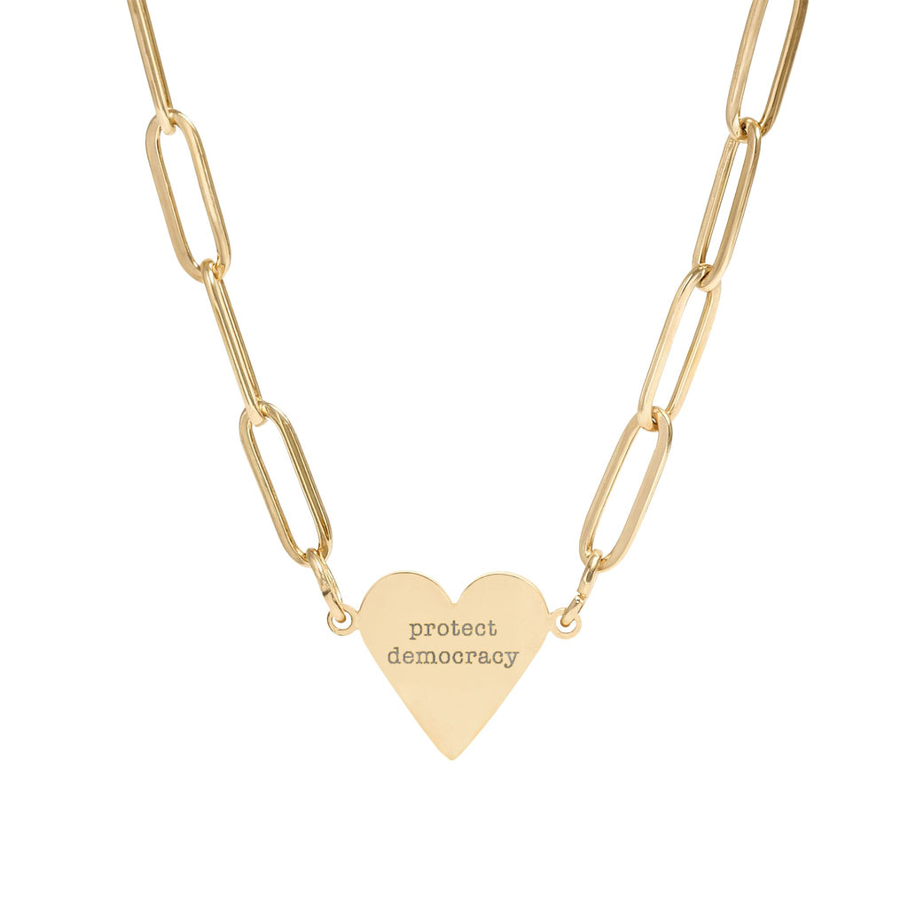 Protect Democracy Paperclip Heart Necklace