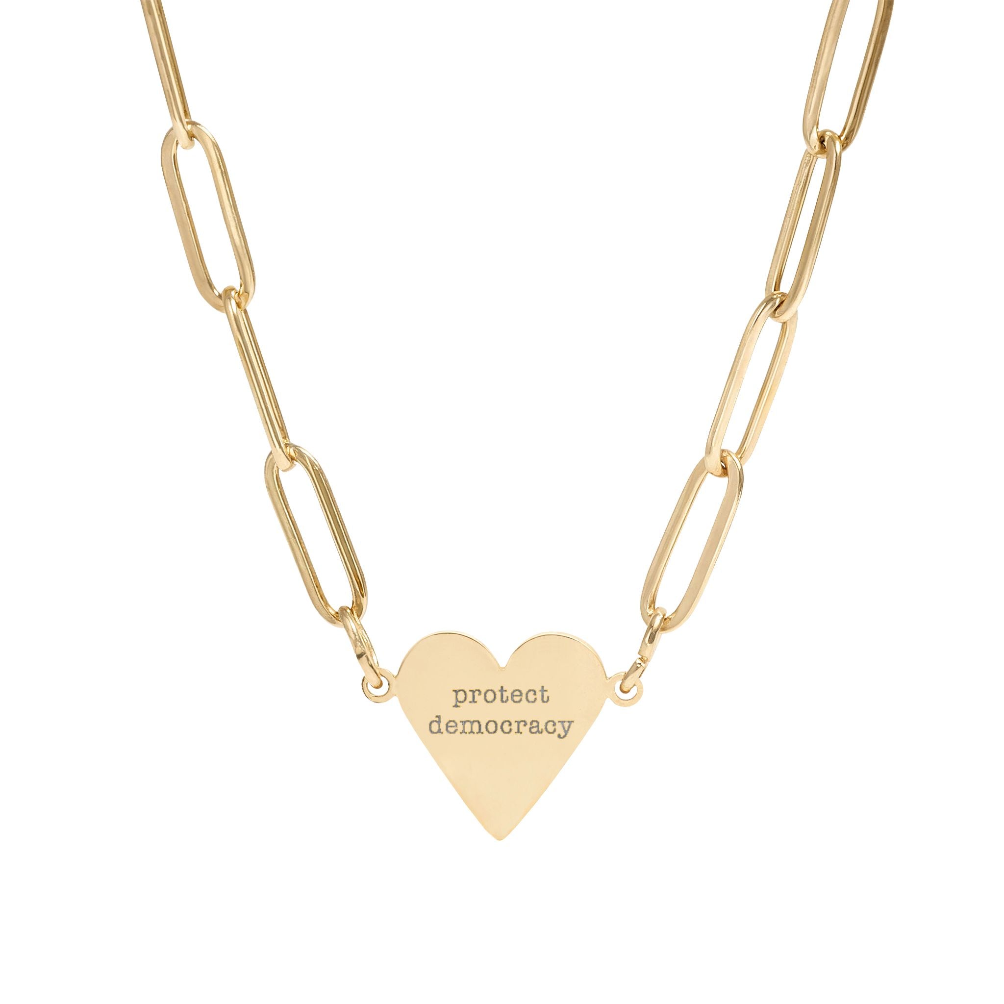 Protect Democracy Paperclip Heart Necklace