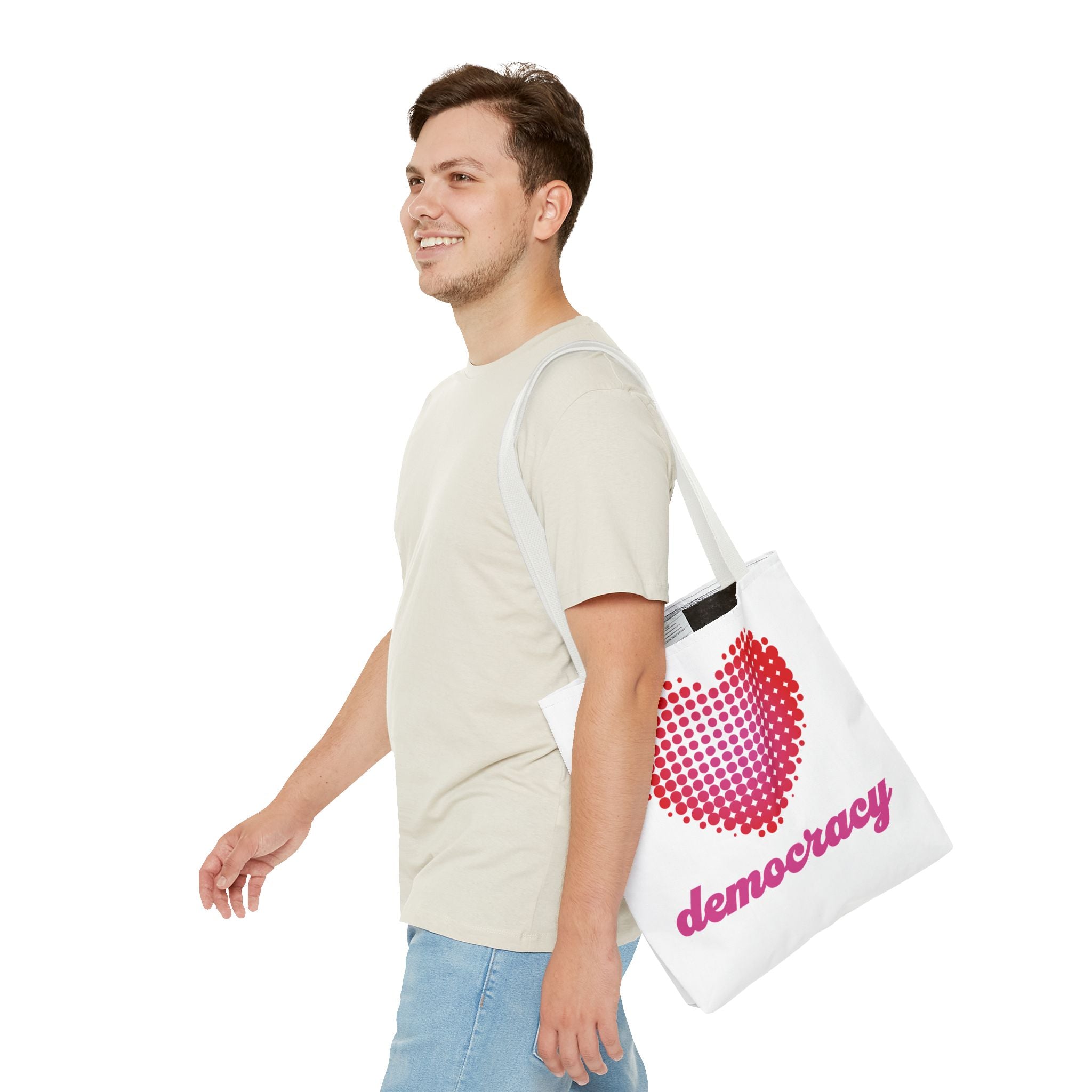 Love Democracy Heart Tote Bag