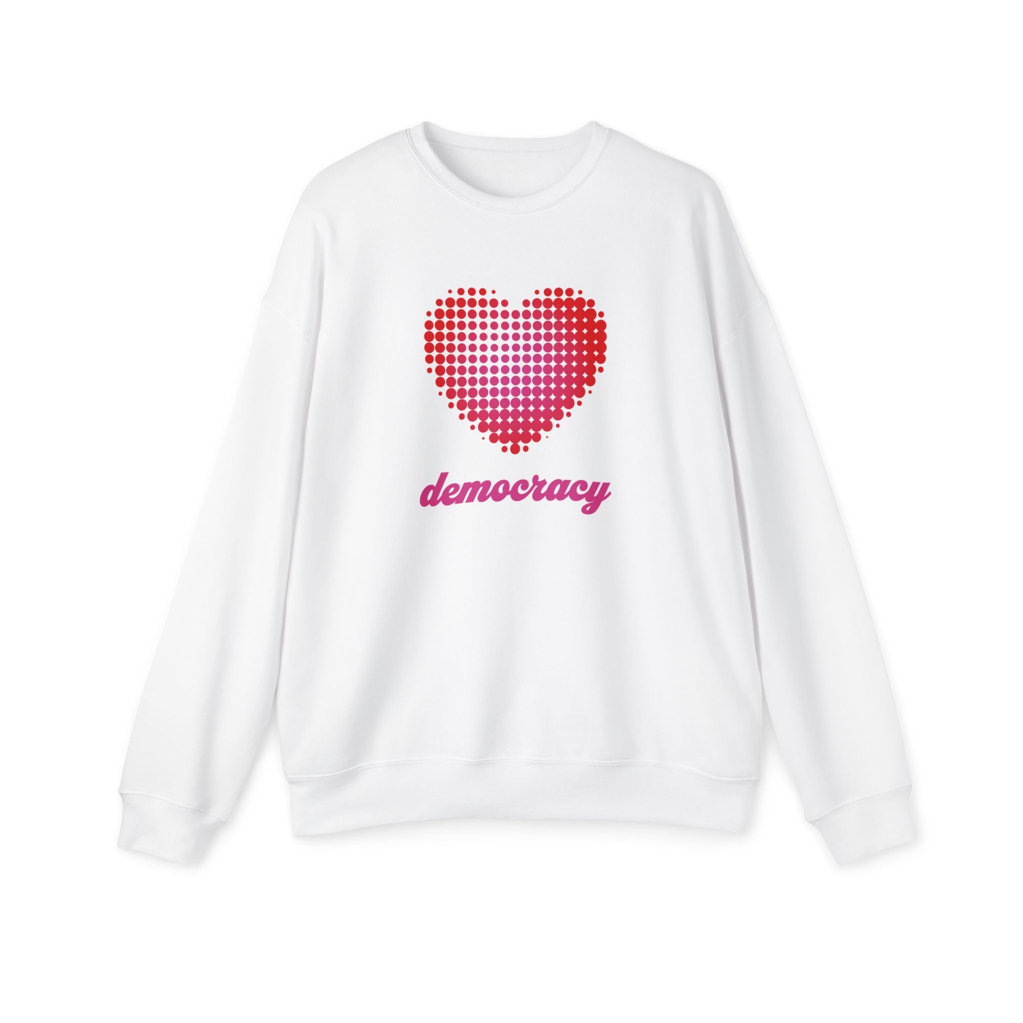 I Love Democracy Heart Crewneck Sweatshirt