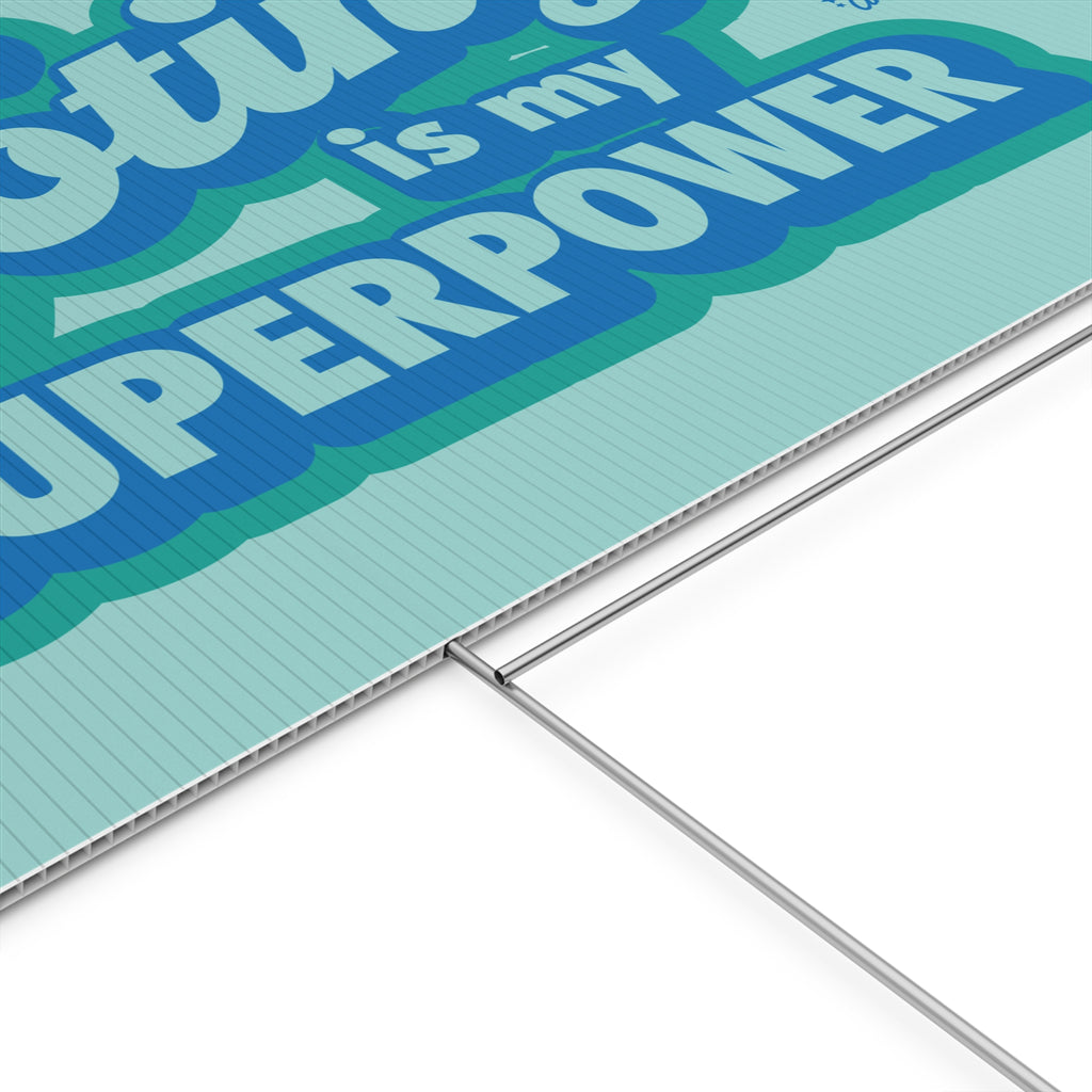"Voting Is My Superpower" Plastic Yard Sign — Political Campaign Lawn Sign