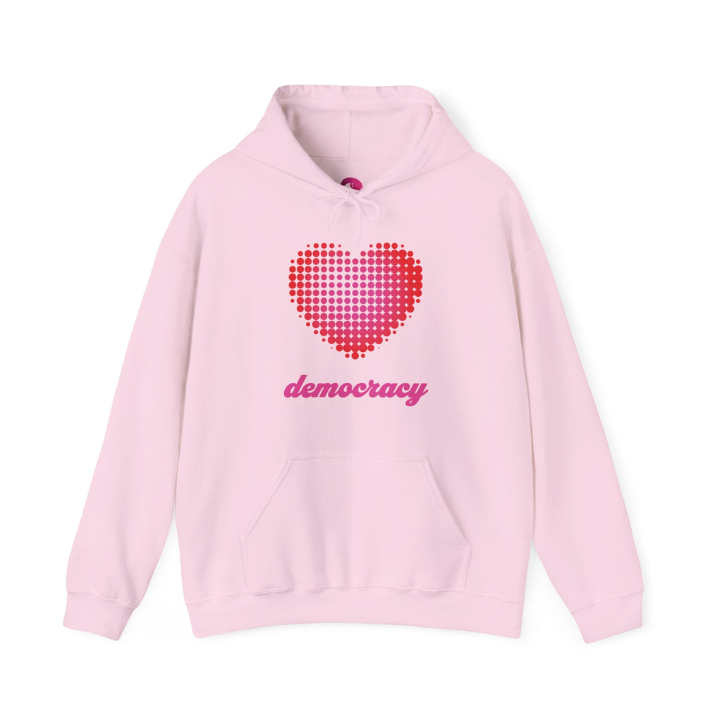 Love Democracy Heart Hoodie Sweatshirt