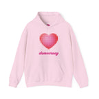 Love Democracy Heart Hoodie Sweatshirt