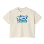 "Voting Is My Superpower" Women's Boxy Tee Empowered Voter Graphic Shirt