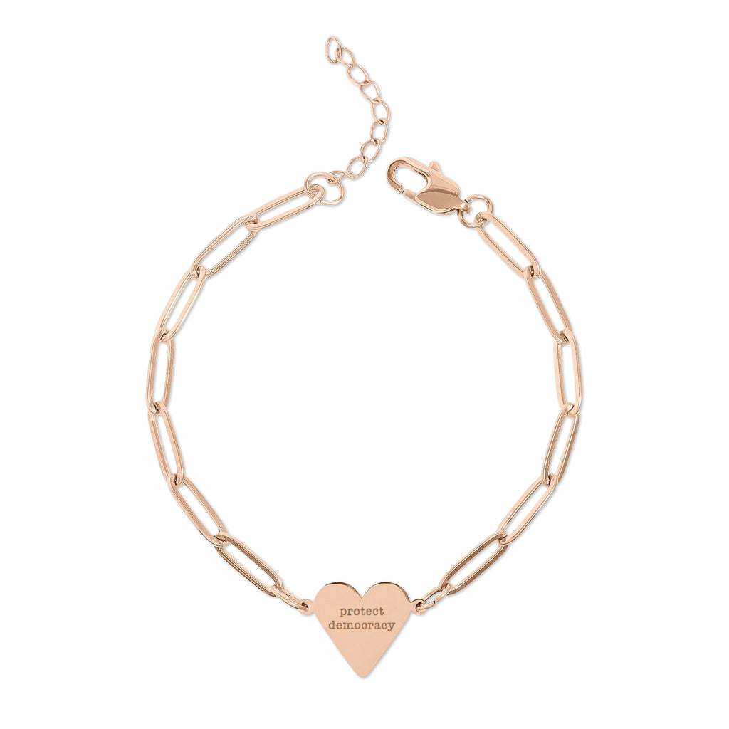 "I Love Democracy" Paperclip Heart Bracelet