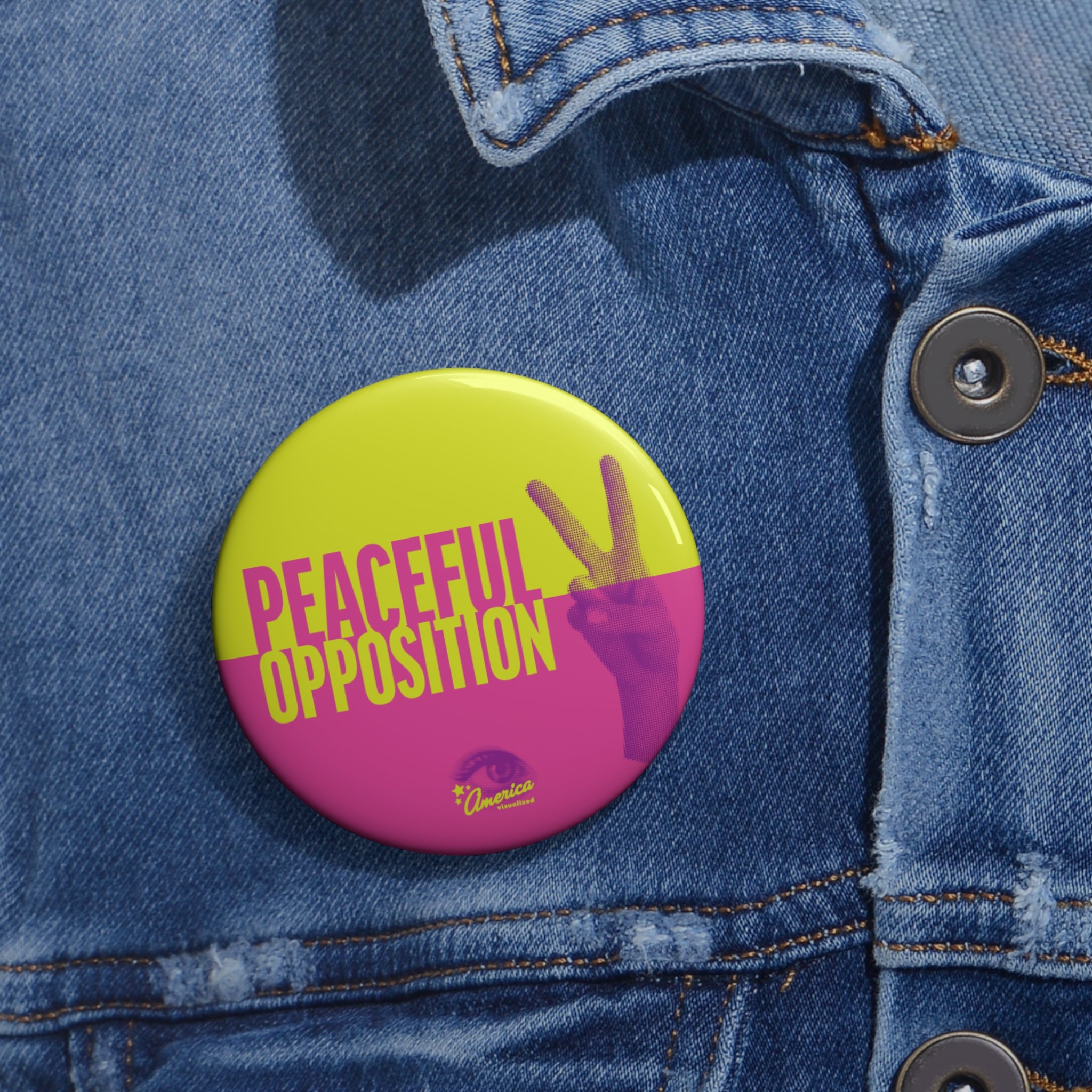 Peaceful Opposition Pin Button