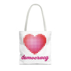 Love Democracy Heart Tote Bag