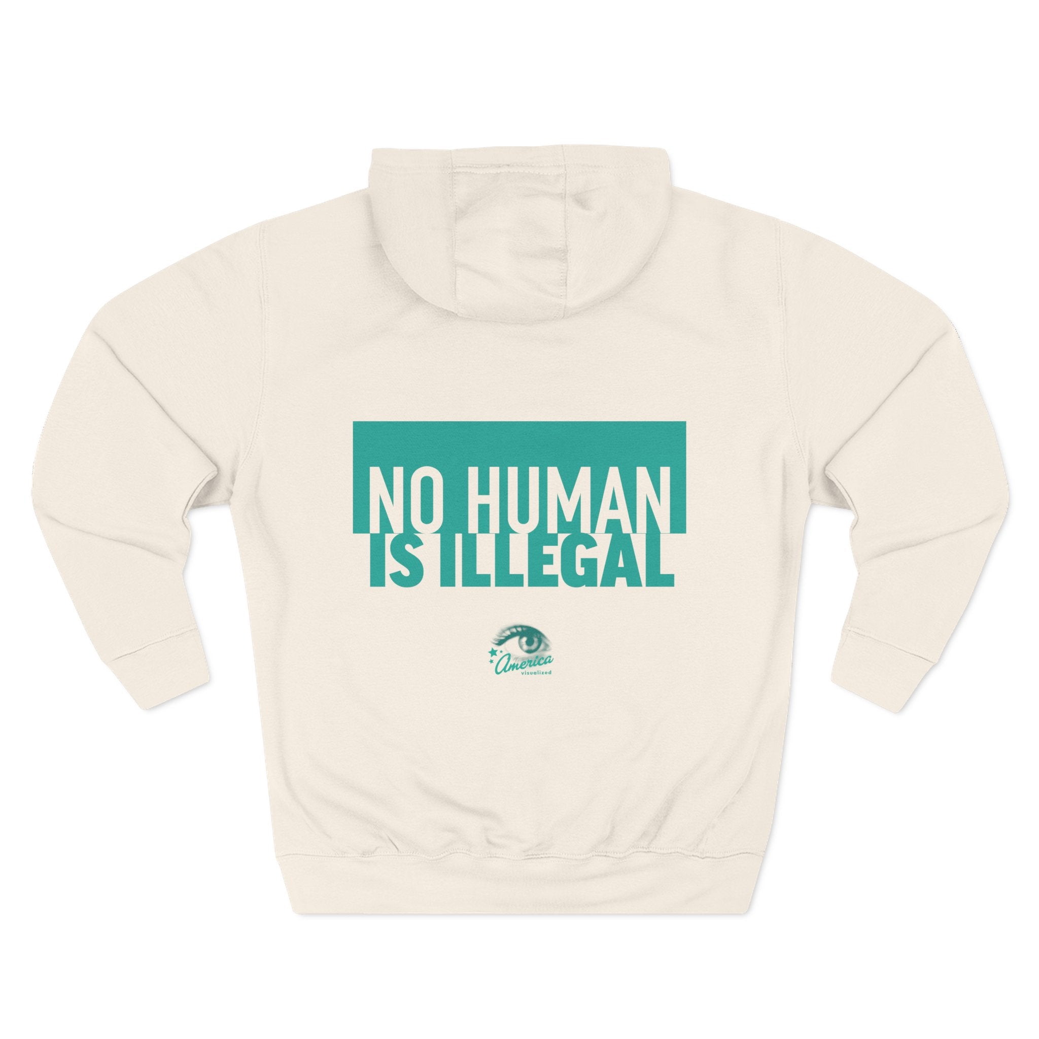 "No Human Is Illegal" Hoodie Political Statement Pullover