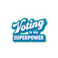 "Voting Is My Superpower" Blue Green Retro-Style Political Campaign Car Magnet