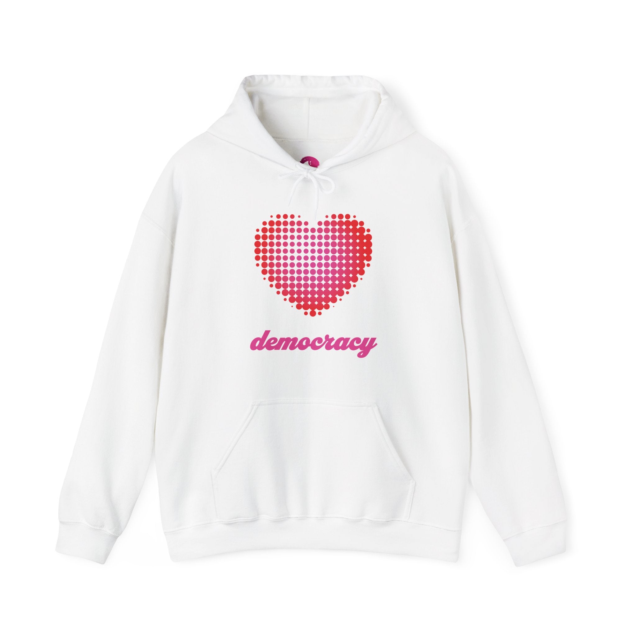 Love Democracy Heart Hoodie Sweatshirt