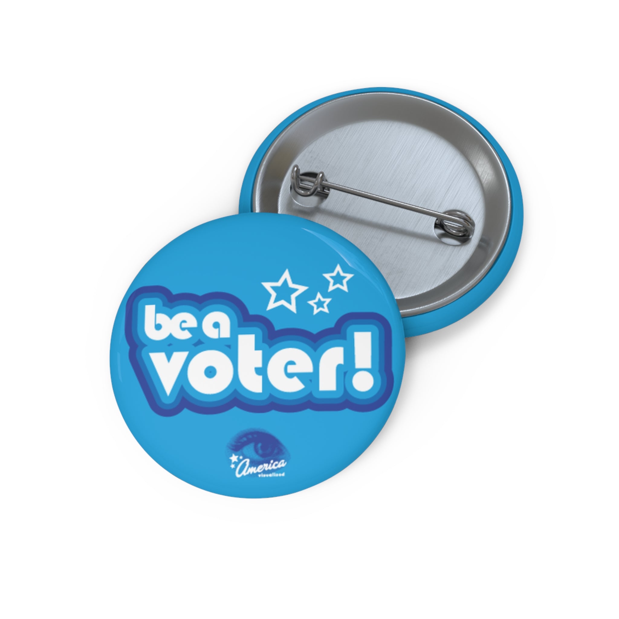 "Be a Voter!" Blue Political Pin Button — Voter Awareness Campaign Badge