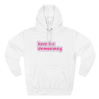 "Here for Democracy" Hoodie 80's Retro Graphic Pullover