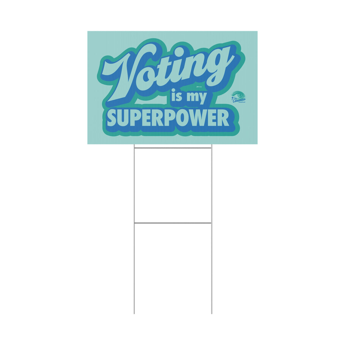 "Voting Is My Superpower" Plastic Yard Sign — Political Campaign Lawn Sign