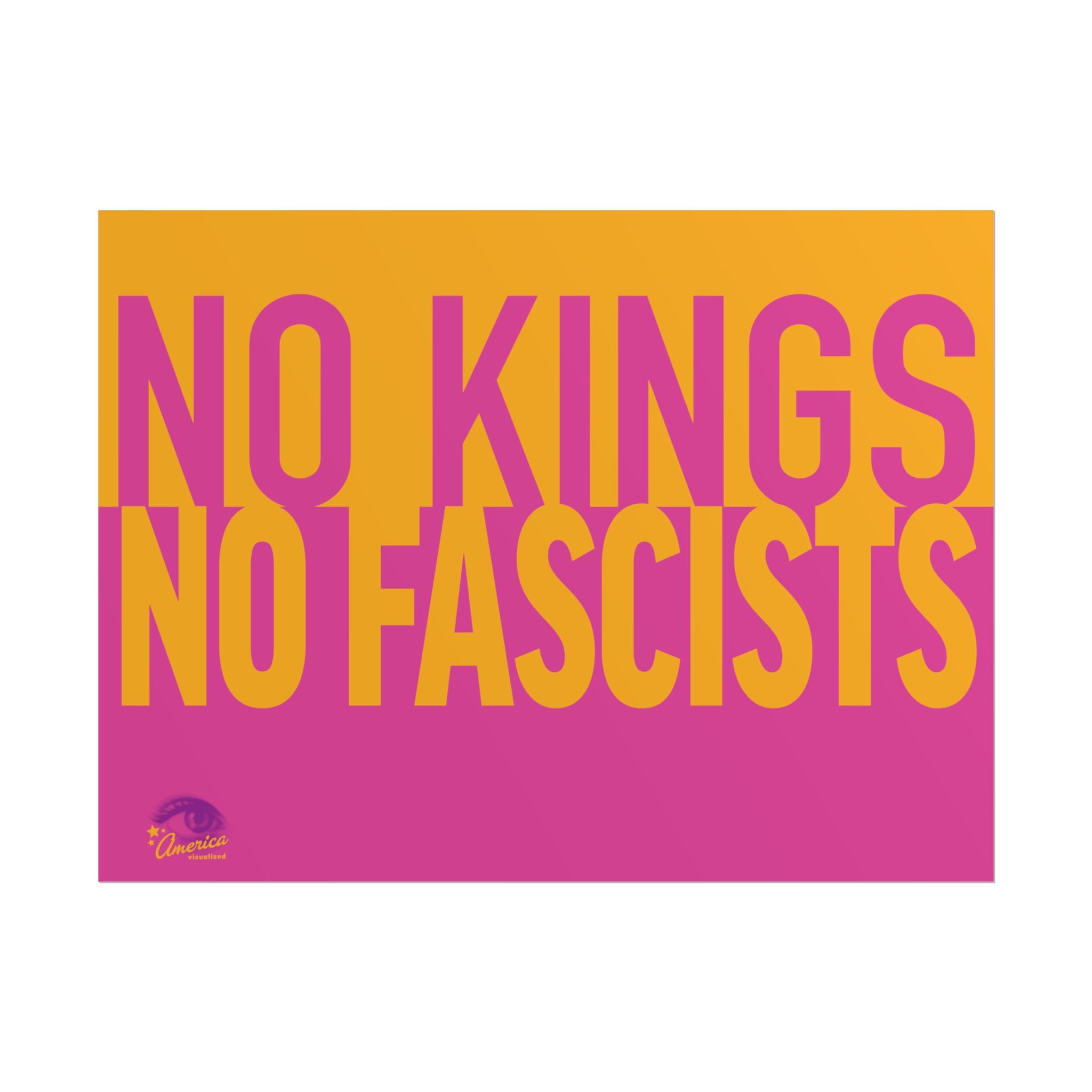 NO KINGS NO FASCISTS Protest Sign Poster