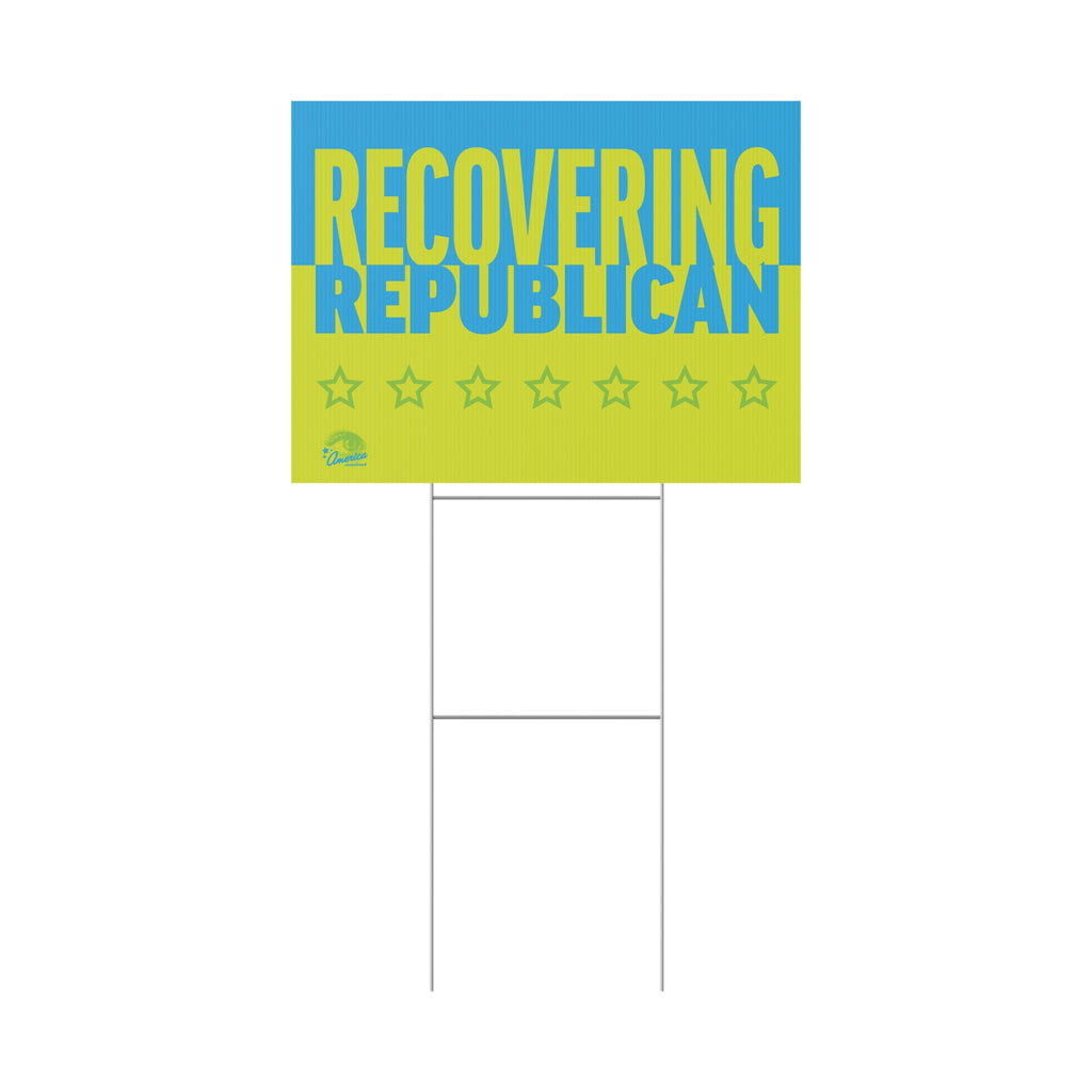 "Recovering Republican" Plastic Protest Yard Sign Funny Political Lawn Sign for Election, Rallies & Campaigns