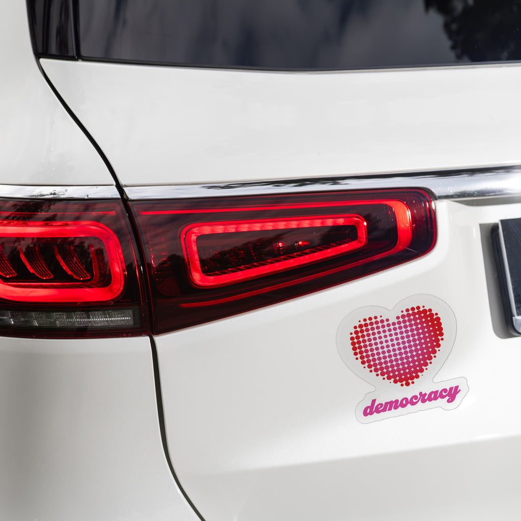 Love Democracy Heart Car Magnet