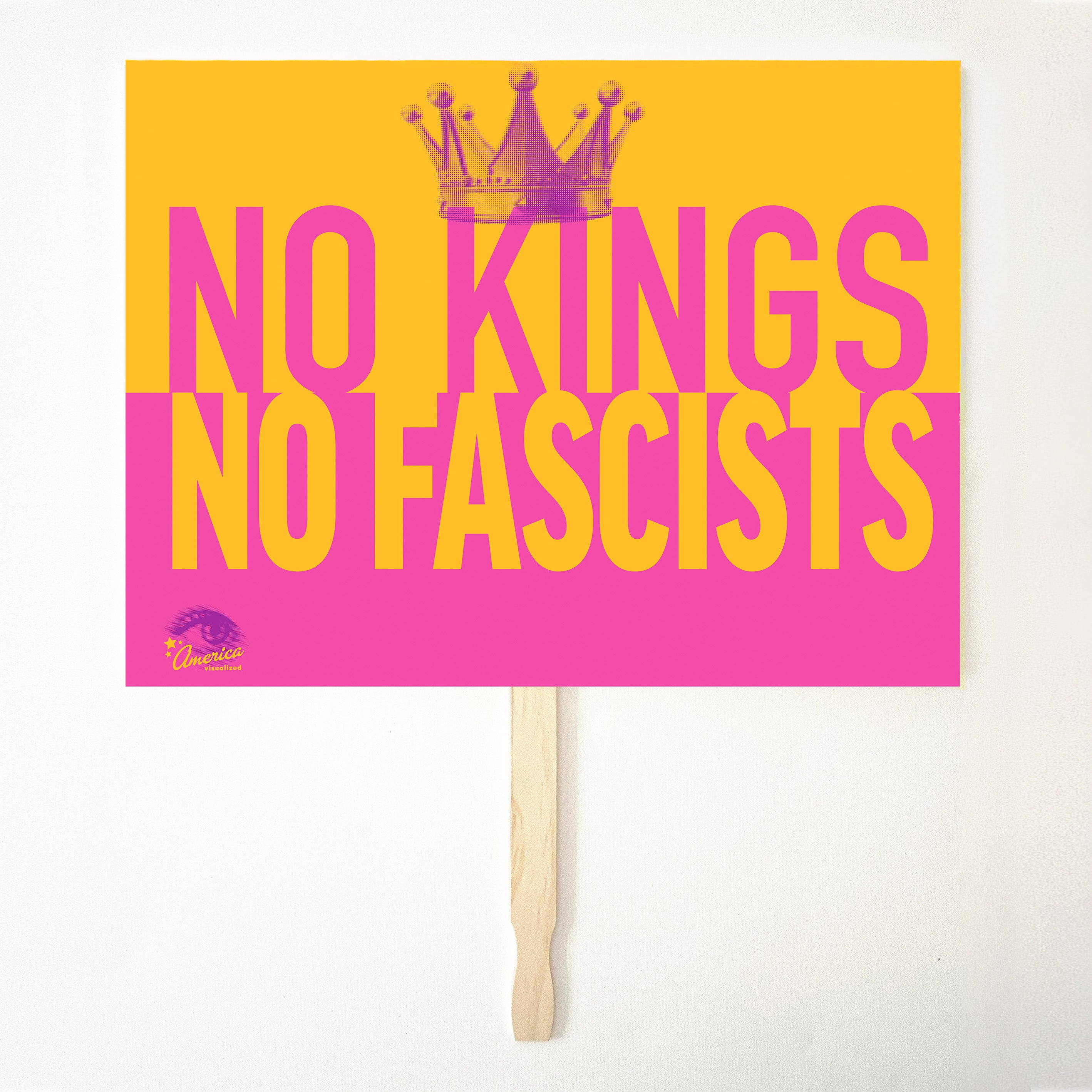 NO KINGS NO FASCISTS Protest Sign Poster