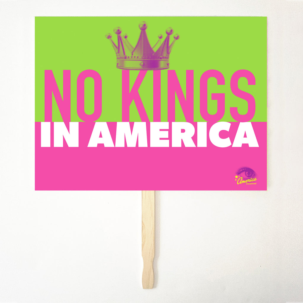 NO KINGS IN AMERICA 24" x 18" Protest Sign Poster