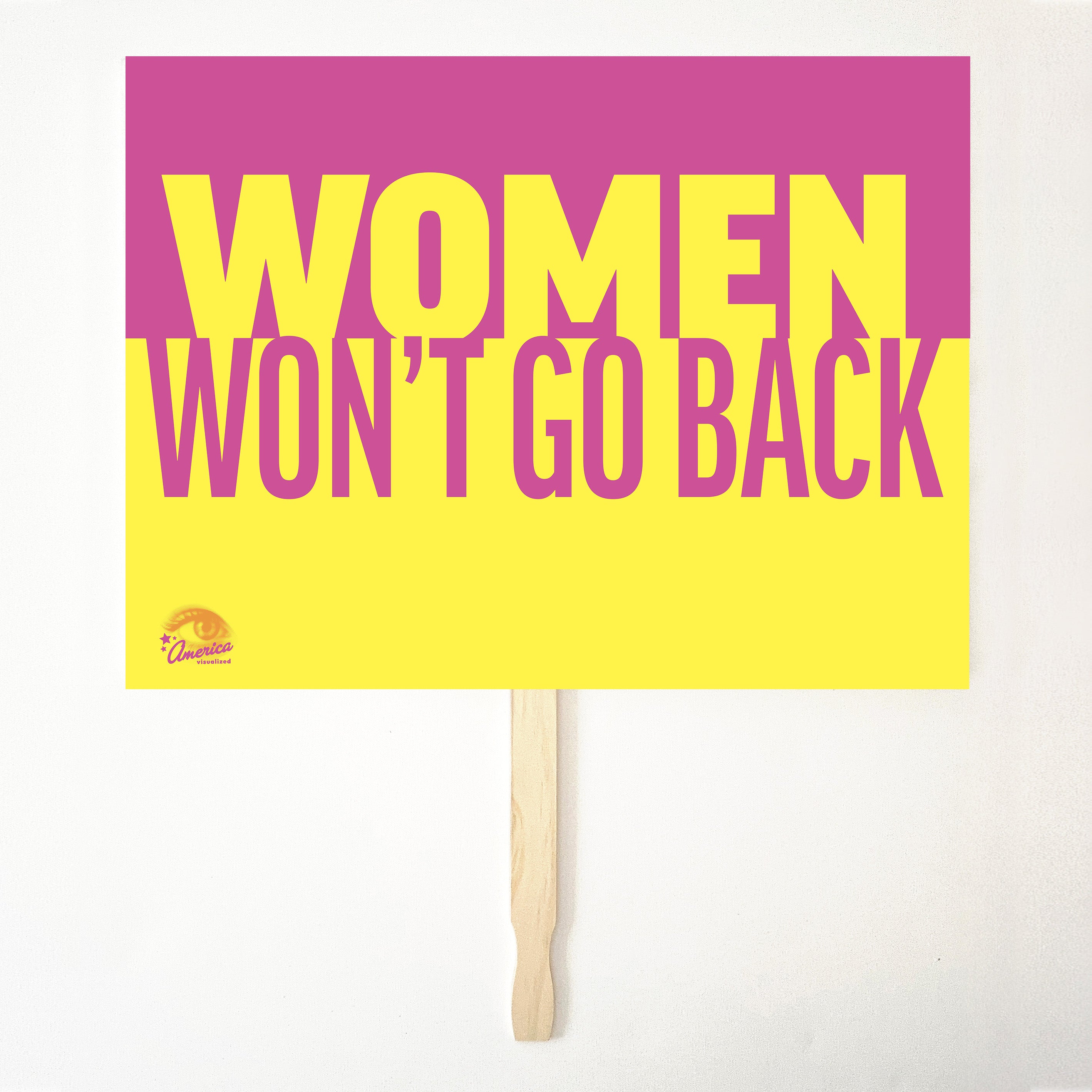 WOMEN WON'T GO BACK 24" x 18" Protest Sign Poster