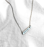Democracy Love Cutout Heart Bar Necklace