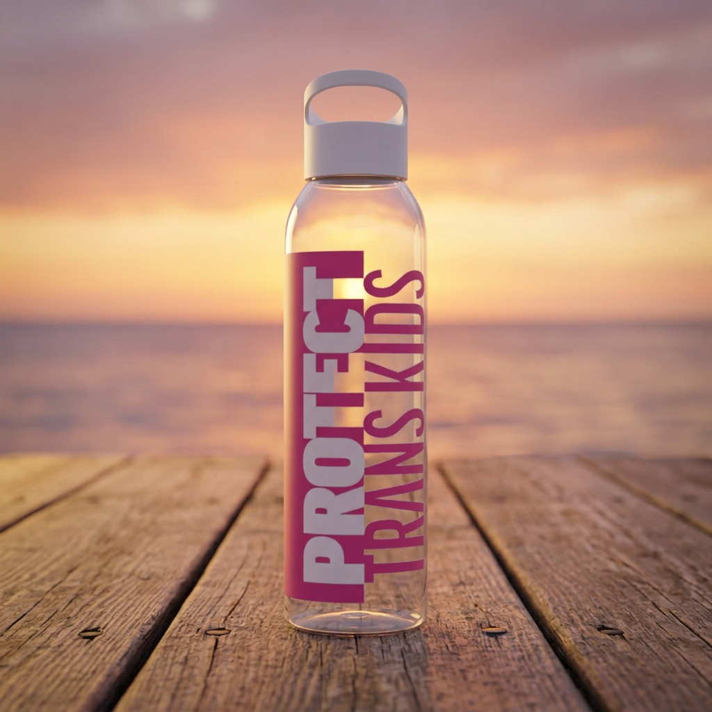 Protect Trans Kids Clear Travel Water Bottle