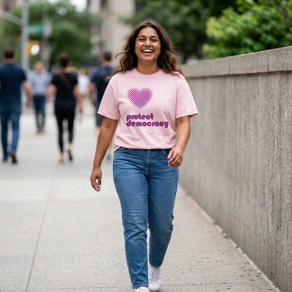 Protect Democracy Heart Retro T-Shirt