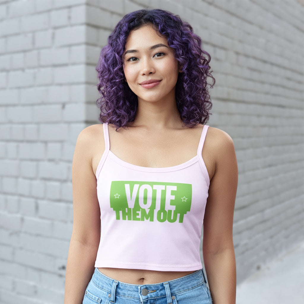 Vote Them Out Crop Spaghetti Strap Tank Top Tee