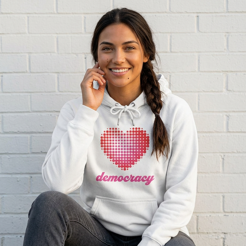 "Love Democracy" Heart Hoodie