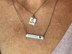 Democracy Love Cutout Heart Bar Necklace