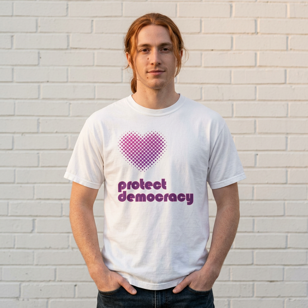 Protect Democracy Heart Retro Pro-Democracy T-Shirt