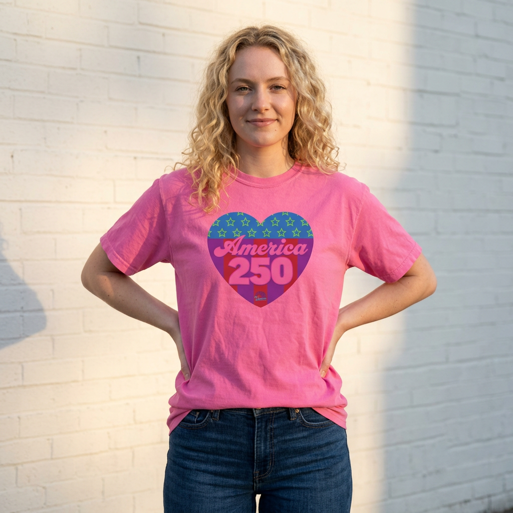 America 250 Heart Graphic – America's 250th Anniversary Tee