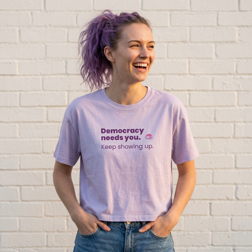"Democracy Needs You. Keep Showing Up" Tee Women's Boxy T-Shirt