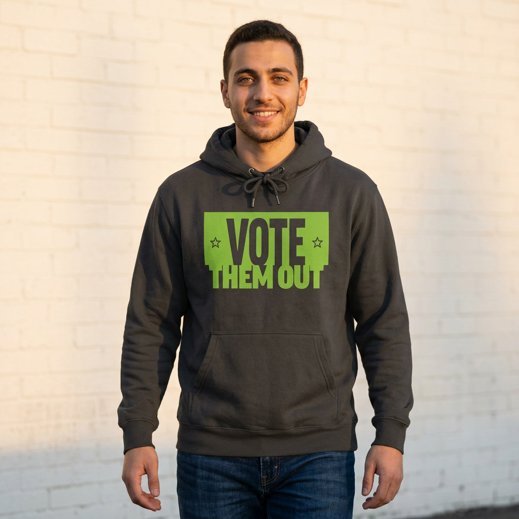 "Vote Them Out" Hoodie Green — Political Protest Pullover