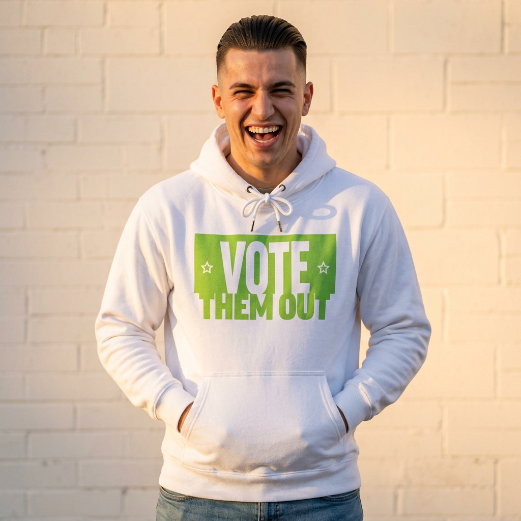 "Vote Them Out" Hoodie Green — Political Protest Pullover