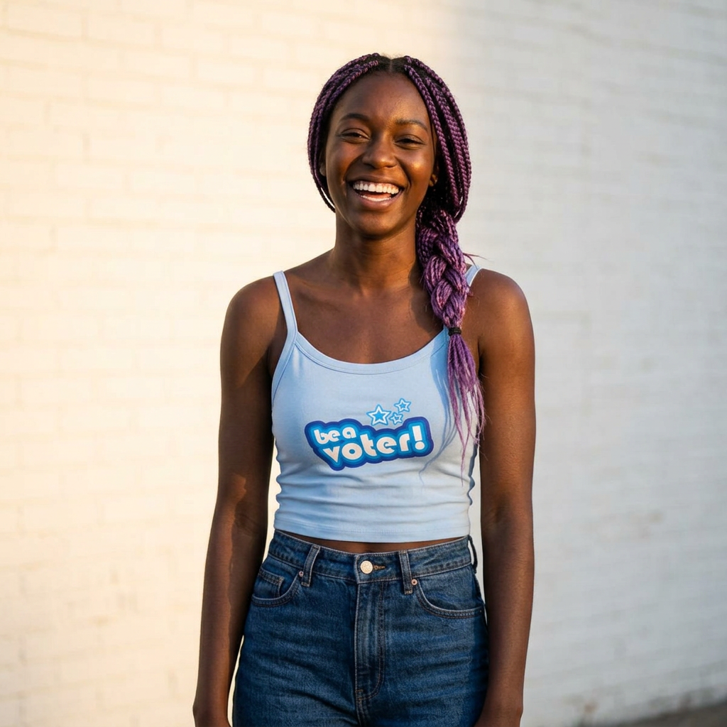 "Be a Voter!" Women's Spaghetti Tank — Political Voter Top