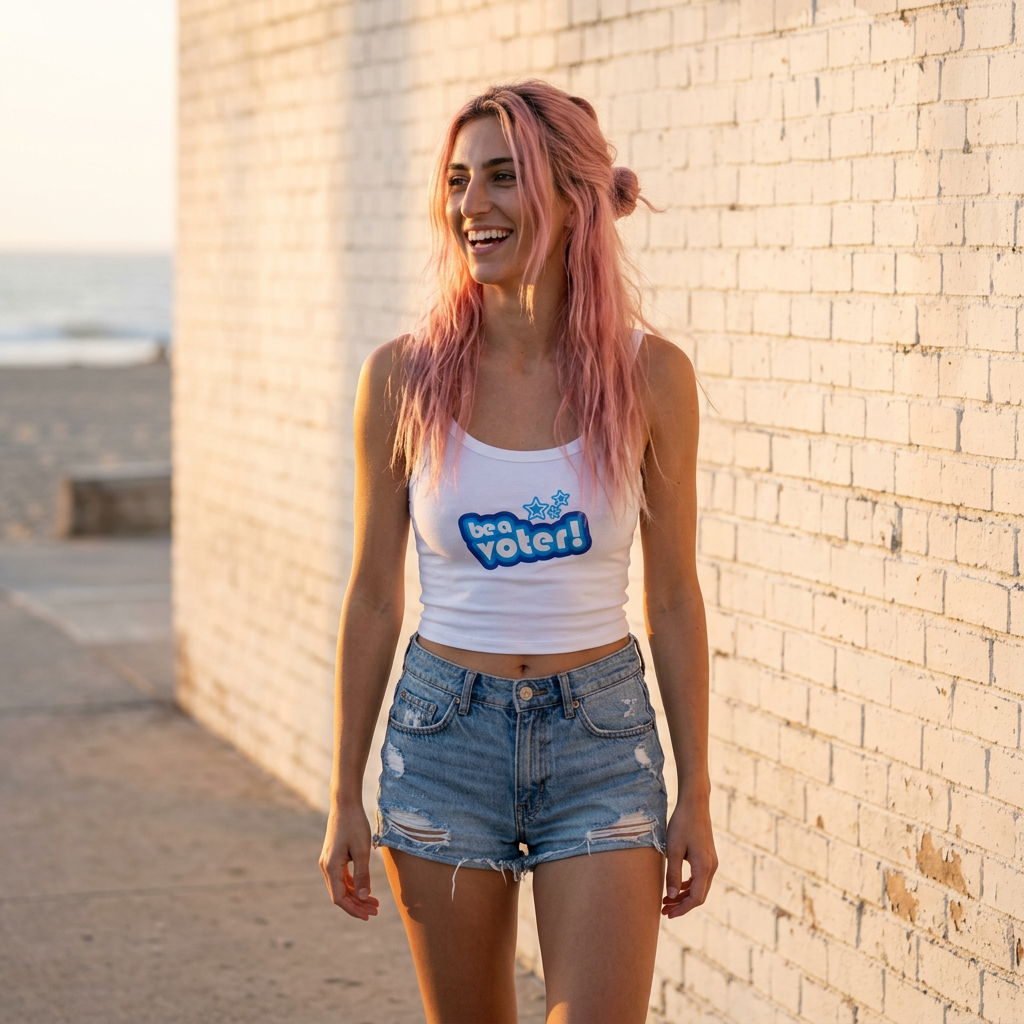 "Be a Voter!" Women's Spaghetti Tank — Political Voter Top