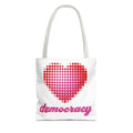Love Democracy Heart Tote Bag